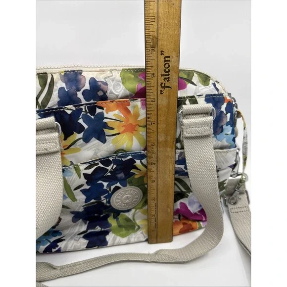 Kipling Flower Power Felicity Nylon Shoulder Bag Top Handle Spring Design - Picture 10 of 12